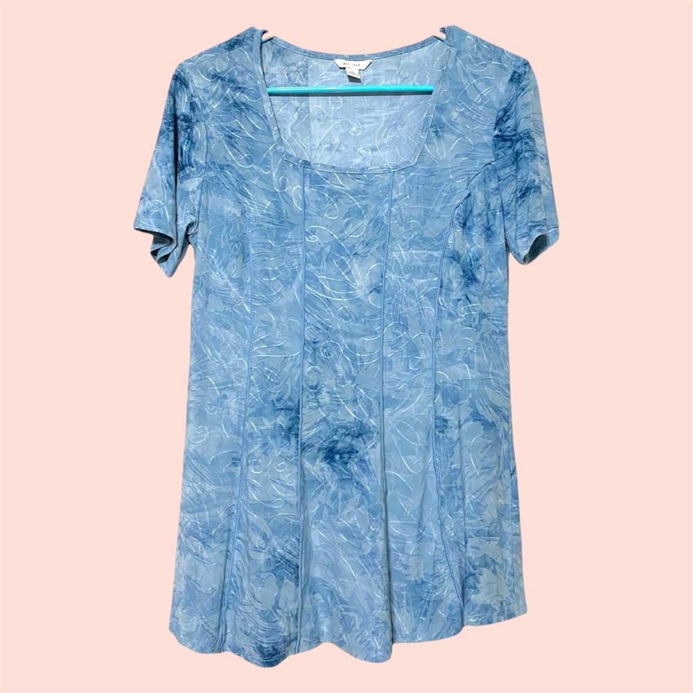 Est. 1946 Whimsical Light Blue Tie-Dye Top